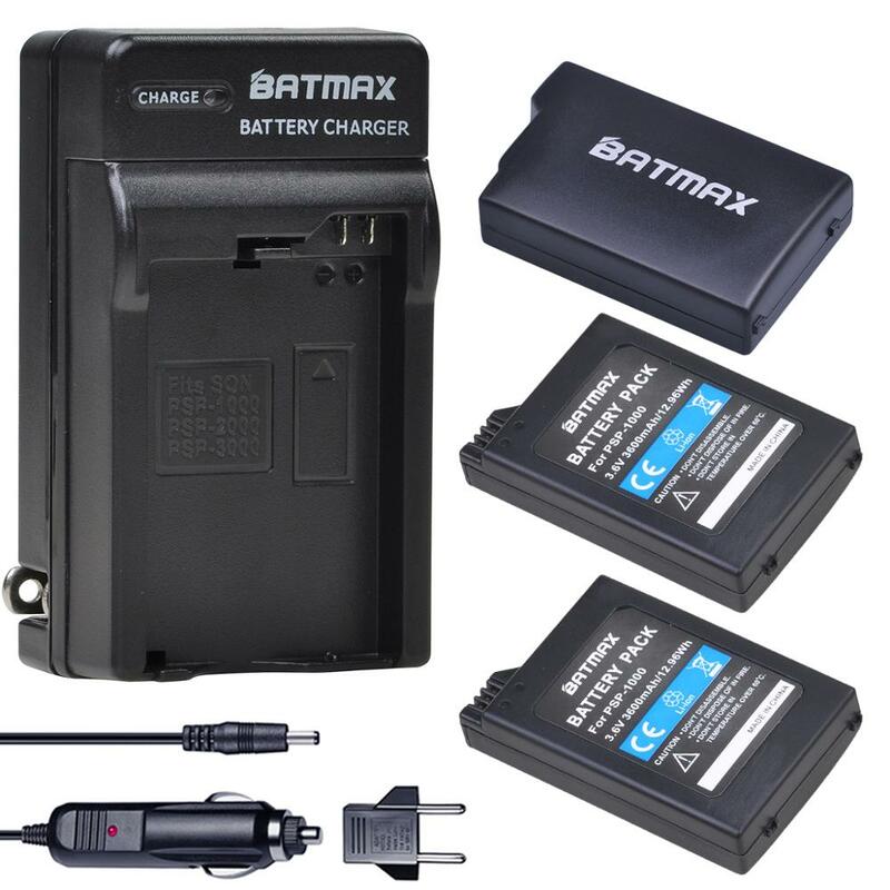 Batterie Batmax pour Sony PSP1000, chargeur de voiture numérique pour Sony PSP 1000, 1001, 1002, 1003, 1004, 1005, 1006, 1007, console