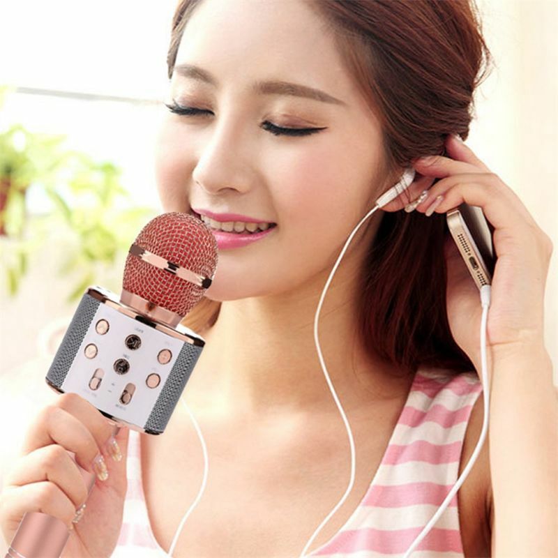 Drahtlose Tragbare Handheld Bluetooth Karaoke Mikrofon Singen Maschine