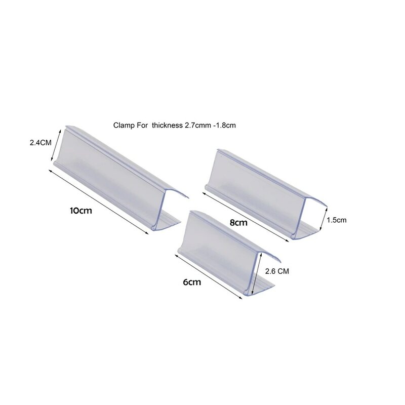 8Cm X 2.25Cm Glas Hout Plank Rand Prijs Label Houder Grip Extruder Clear Petg Ticket Display Teken Houder
