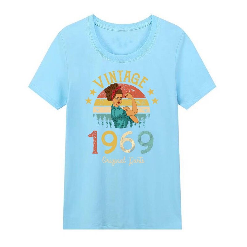 여성용 빈티지 1969 오리지널 부품 티셔츠, Rosie 55 세 생일 파티 선물 아이디어, 엄마 아내 친구 재미있는 레트로 티