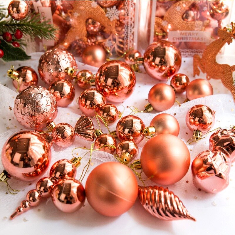 Bola de natal para decoração, conjunto de 30 peças com pingentes à prova de quebra para árvore de natal, decoração de árvore de natal