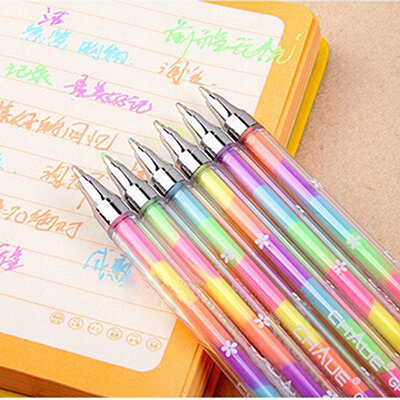 1PC śliczne zakreślacz stacjonarne 6 kolor długopis studenci długopis dla dzieci szkoła pisanie dostaw Drop Shipping