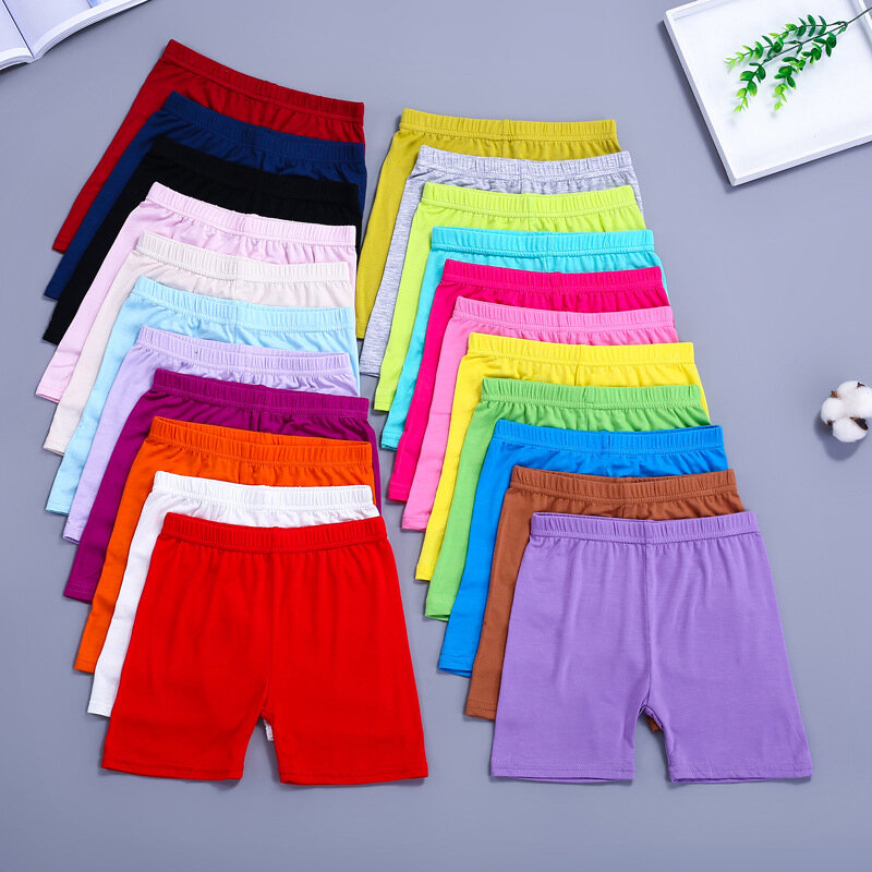 Novo doce cor meninas calções de segurança calças roupa interior leggings meninas boxer briefs curto praia calças para crianças 3-13 anos de idade