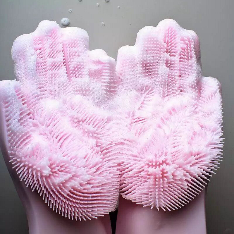 2 Stuks Siliconen Schoonmaak Handschoenen Multifunctionele Magische Siliconen Afwas Handschoenen Voor Keuken Huishoudelijke Siliconen Wassen