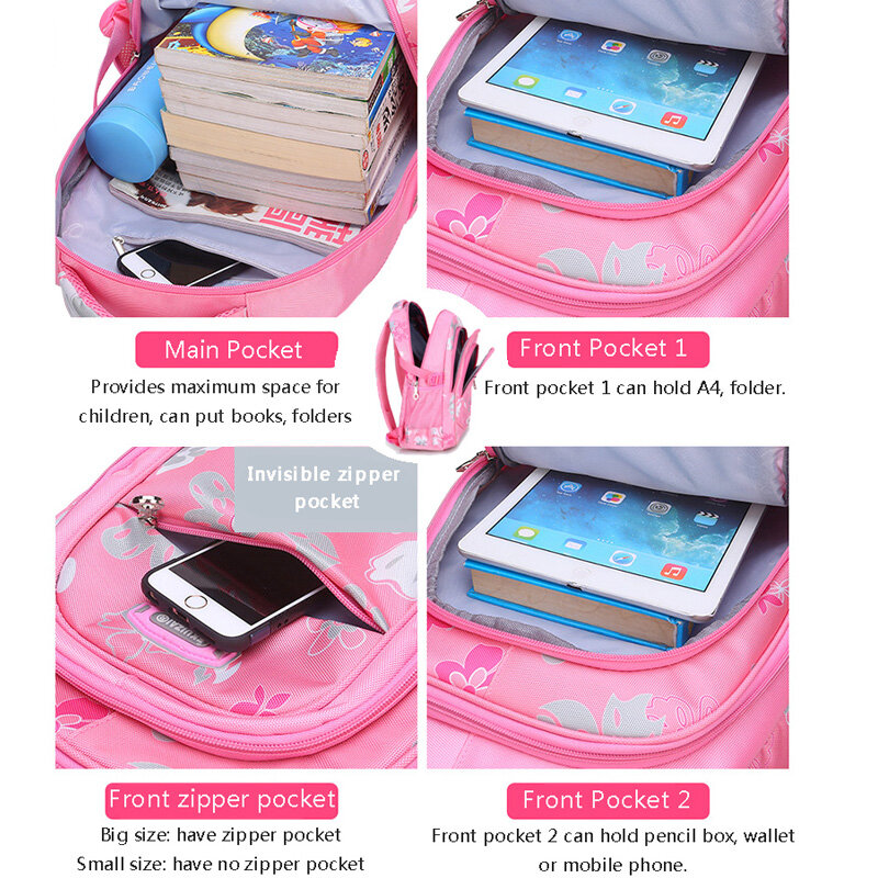 Рюкзак для девочек с цветочным рисунком, школьный рюкзак для девочек, Набор детских школьных сумок, Детский рюкзак, школьный рюкзак