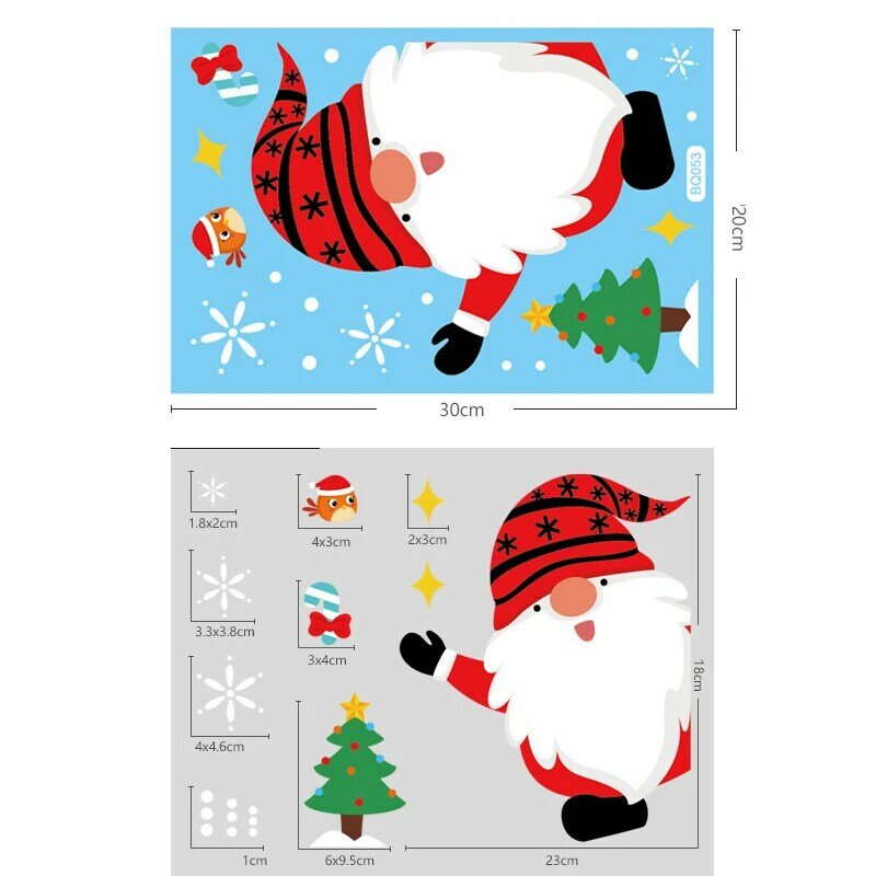 Buon natale decorazione per la casa 2021 Wall Window Sticker ornamenti ghirlanda capodanno 2022 Noel Natal regalo babbo natale
