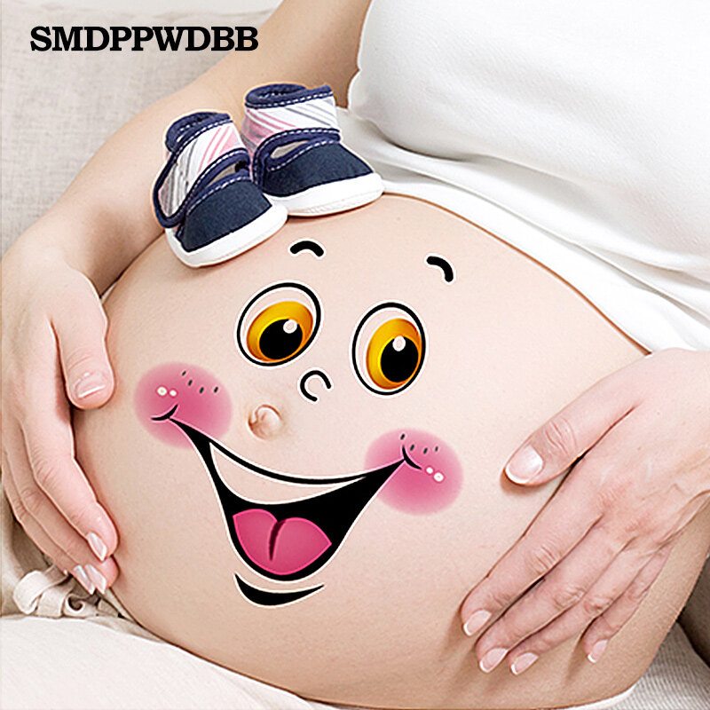 9 pcs/lot Pregnant Women Therapy Cute Maternity Photo Props Pregnancy Photographs Belly Painting Photo Stickers