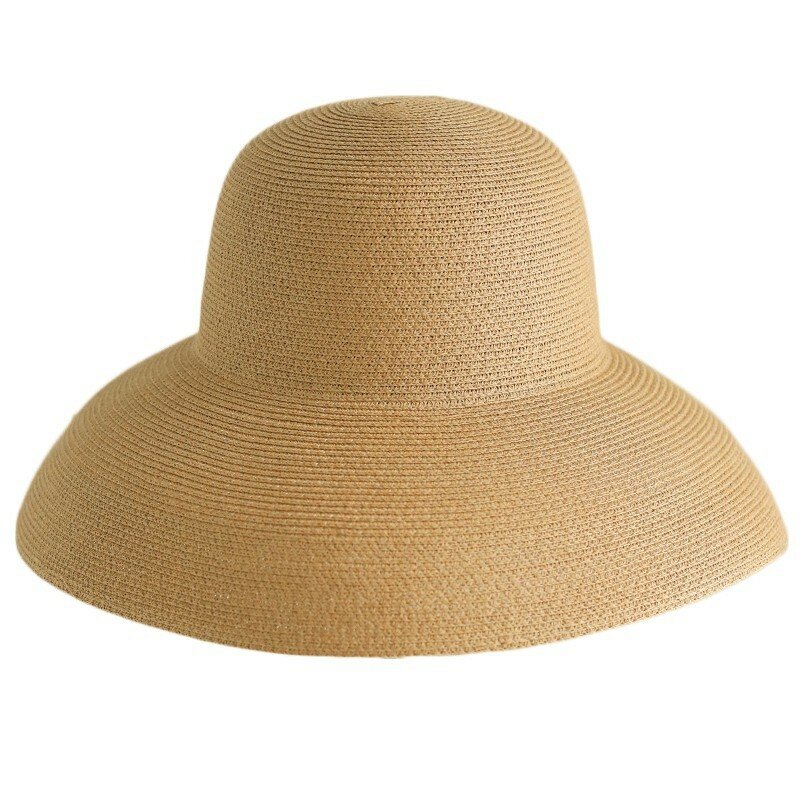 여성 빅 라운드 밀짚 모자, 여름 큰 챙, 여행 태양 모자, 휴가 해변 모자, a6206