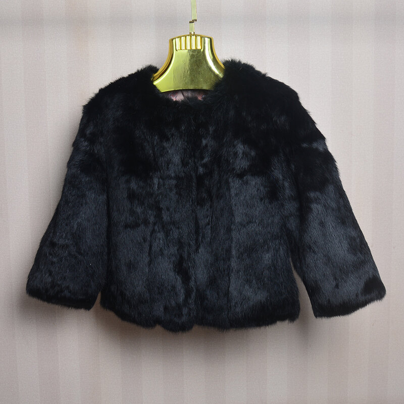 Abrigo de piel de conejo Real para mujer, chaqueta de piel de conejo Natural cálida, ropa de abrigo 2024 auténtica, gran oferta, moda de invierno, 100%