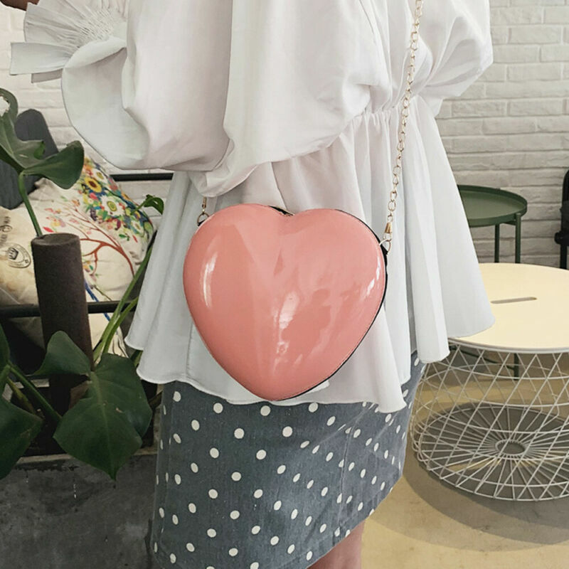 Love Heartรูปเชลล์โซ่ไหล่Crossbodyกระเป๋ากระเป๋าถือกระเป๋าถือ