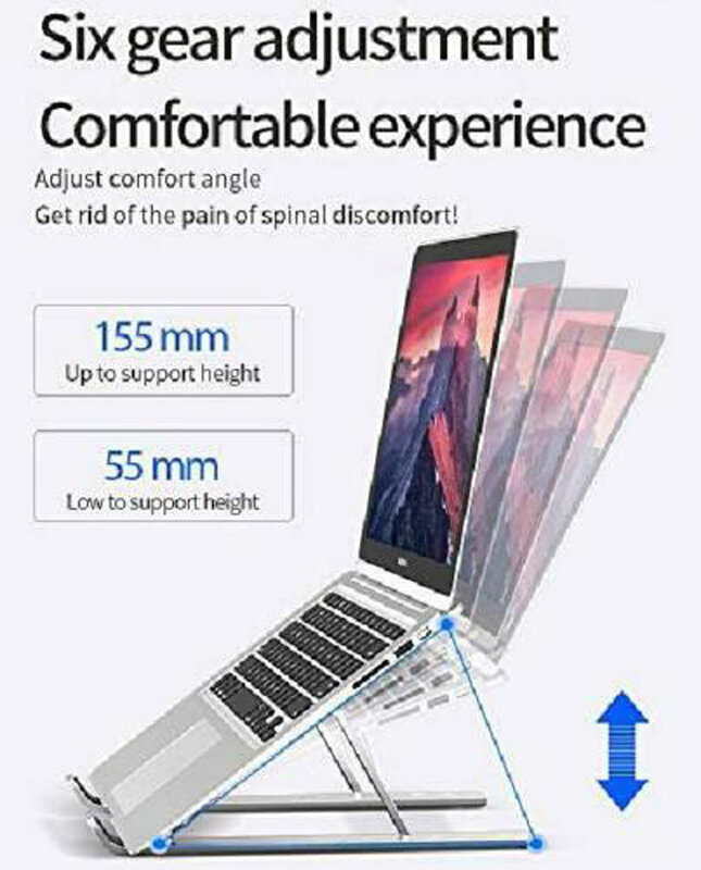N3 Portable Laptop Stand Plastic or Aluminium Foldable Stand Adjustable Compatible 10 to 15.6 Inches Laptop Computer Accessories