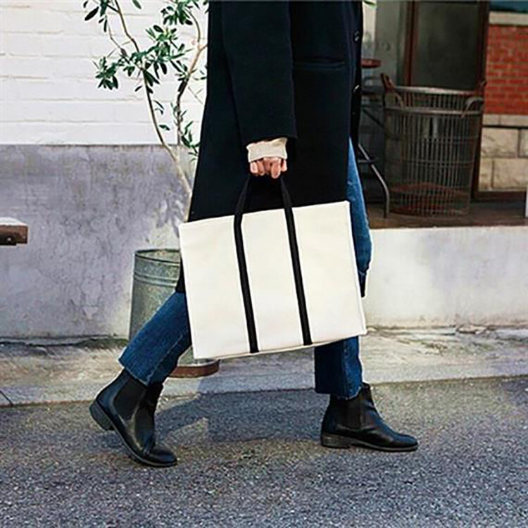 Canvas bag female 2020 new portable professional office college student notebook school bag briefcase Shopping Bags handbag