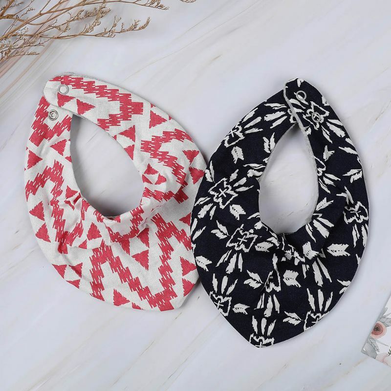 European And US Style Baby Bibs Cotton Linen Four-Layer Waterproof Triangle Drop-Shaped Bibs Burp Cloths Baby Care Accessories