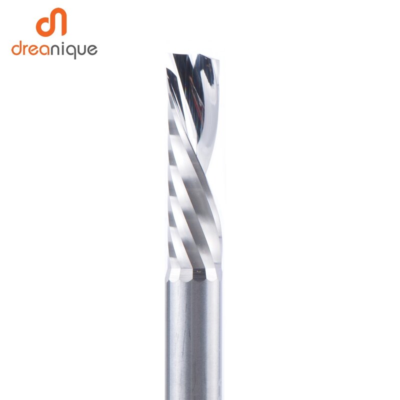 1pc AAAAA single flute spiral end mill 3.175 shank spirale mulino in alluminio CNC 3D incisione punta da intaglio per la lavorazione del legno taglio verso il basso