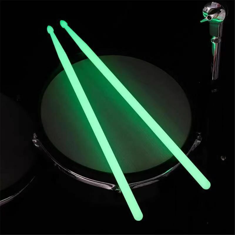 1 paire de baguettes de tambour lumineuses 5A, baguettes fluorescentes en Nylon qui brillent dans le noir, Instruments de musique lumineux