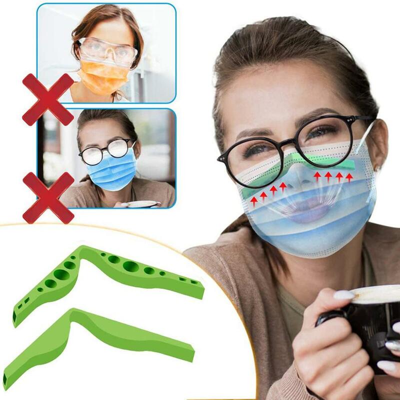Masker DIY Kacamata Wanita Lensa Anti-kabut Perekat Garis Penutup Wajah Pelindung Jembatan Hidung Masker Wajah Aksesori