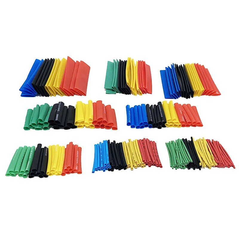 328PCS/LOTE Heat Shrink Tube Kit Shrinking Assorted Polyolefin Insulation Sleeving Heat Shrink Tubing Wire Cable 8 Sizes 2:1