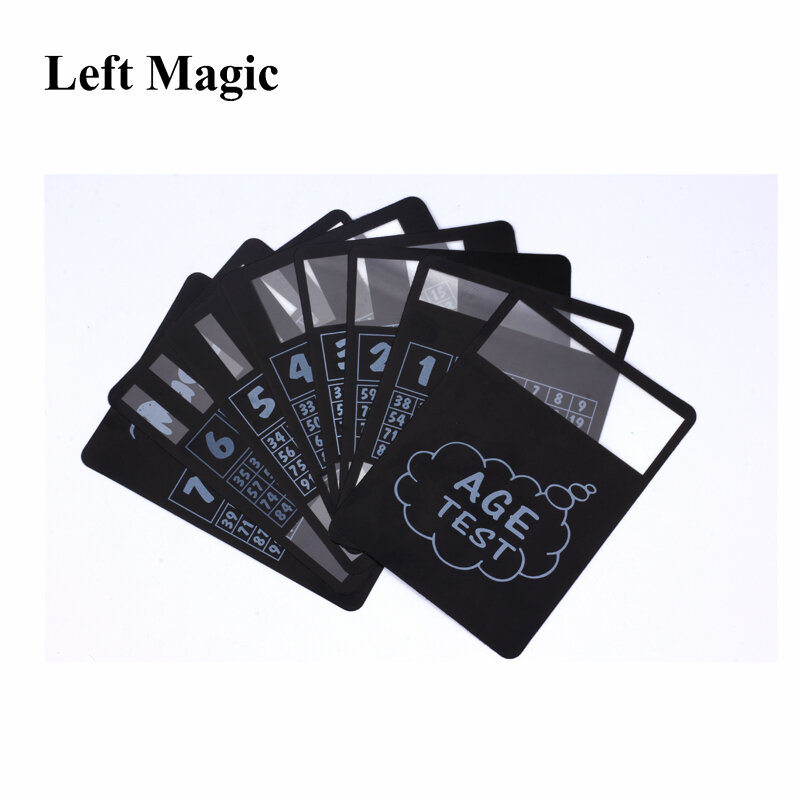 Idade perspectiva cartão magia mostrar idade teste cartão magia adereços palco rua close-up truques mágicos brinquedos clássicos com instruções 3115