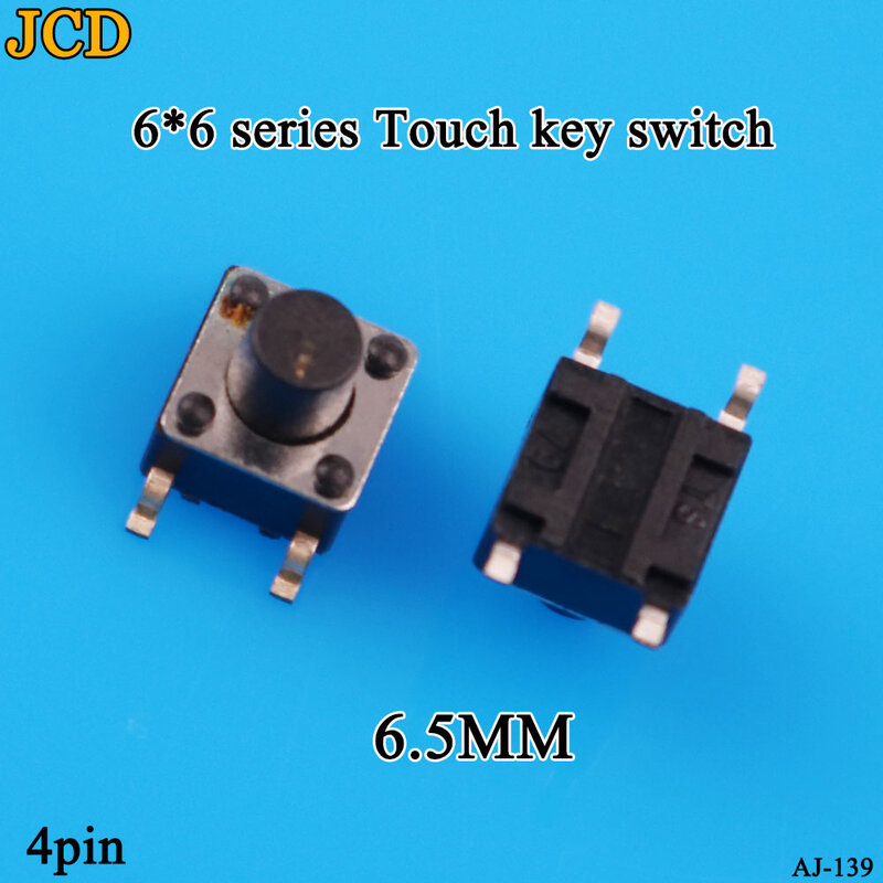 Interruptor Micro Tátil de Botão Tátil JCD-SMD, Interruptores Auto-Reset, 6x6x4.5mm, 6x6x5mm, 6.5mm, 7mm, 6x6, 4Pin, 1PC