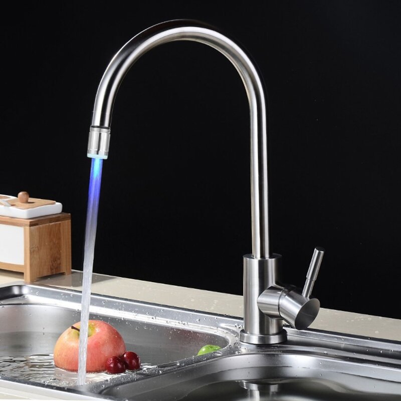 Dropshipping LED Water Faucet Stream Light 7 kolorów Glow bateria prysznicowa głowica kuchenna czujnik ciśnienia krany łazienkowe krany akcesoria