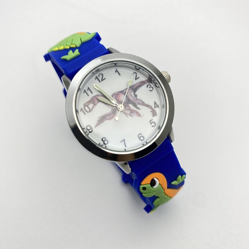 Relojes de pulsera de cuarzo con diseño 3D de dinosaurio para niños, pulsera femenina de silicona con dibujos animados, regalo de Navidad, gran oferta, 2020