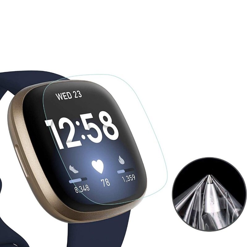 ScreenTPU przezroczysta folia ochronna do Fitbit Versa 3 2 & Sense Smartwatch ultracienka folia hydrożelowa przezroczysta folia ochronna
