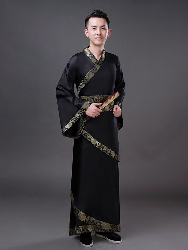 Платье династии Тан, традиционный китайский мужской черный костюм ханьфу для косплея боевого меча, одежда в старинном стиле, модный национальный костюм