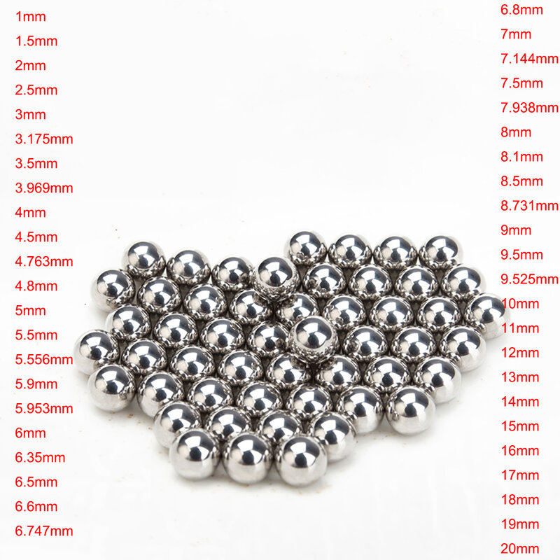 Bolas de acero al carbono sólido, 1/1, 5, 2/2, 3/3, 175/3, 5/3, 969, 4/4, 5/4, 763/4-20mm