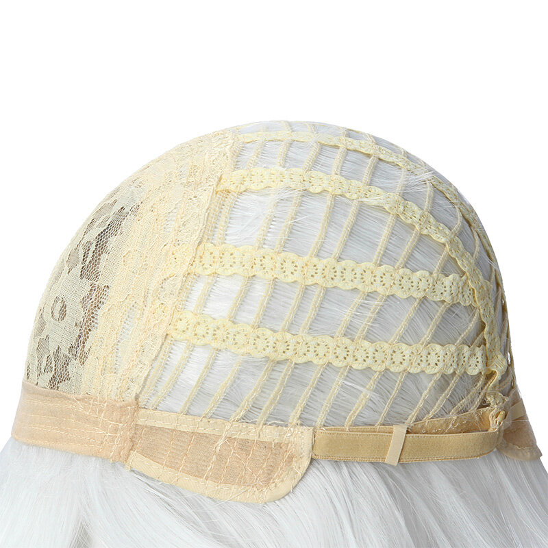 Parrucca l-e-mail NieR Kaine parrucca Cosplay NieR replica Cosplay nastro parrucche intrecciate bianche con frangia capelli sintetici resistenti al calore