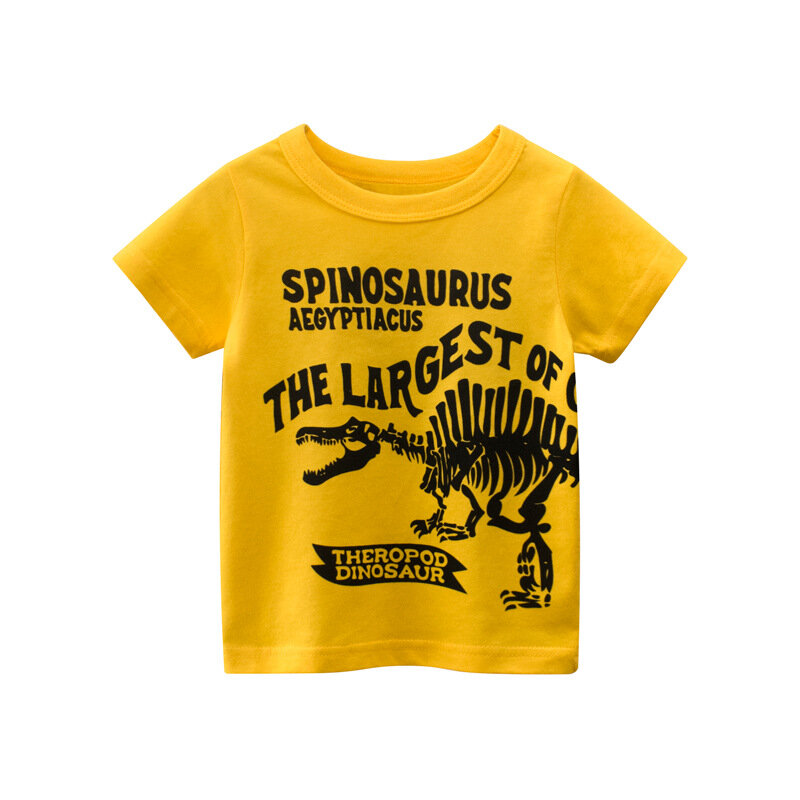 Camisa estampada para meninos, camiseta de verão para crianças, manga curta, com desenhos animados, roupas de bebê 2-9 anos, dropship, 2021