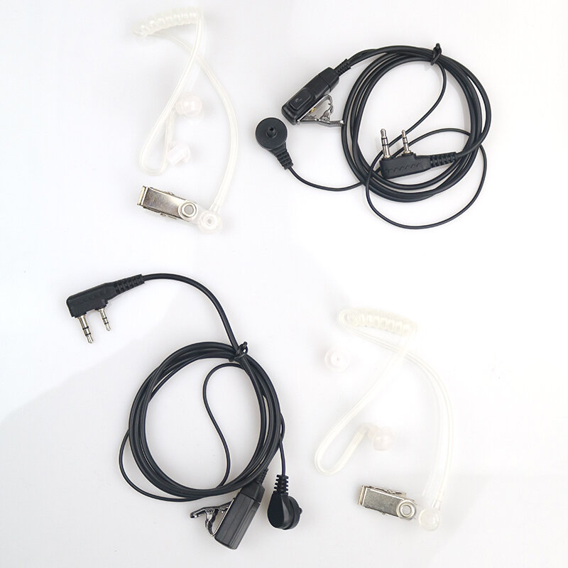 Oreillettes de sécurité à Tube d'air acoustique discret 2 broches, casque micro walkie-talkie, écouteurs pour Radio Kenwood Baofeng, 2 pièces