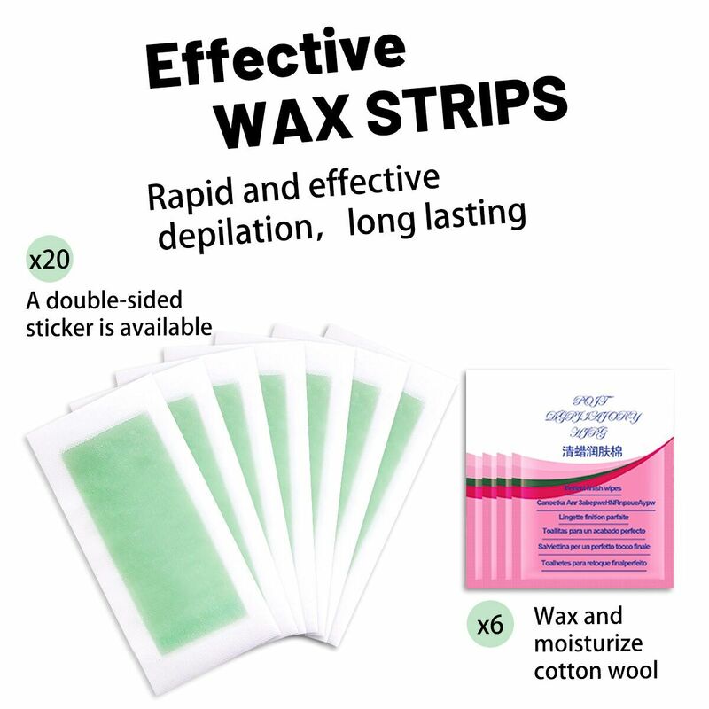 Snelle Effectieve Wax Strips Voor Ontharing Double-Side Langdurige Ontharen Vrouwen Veilig Wax Papier Voor Benen/Bikini/Arm/Hals