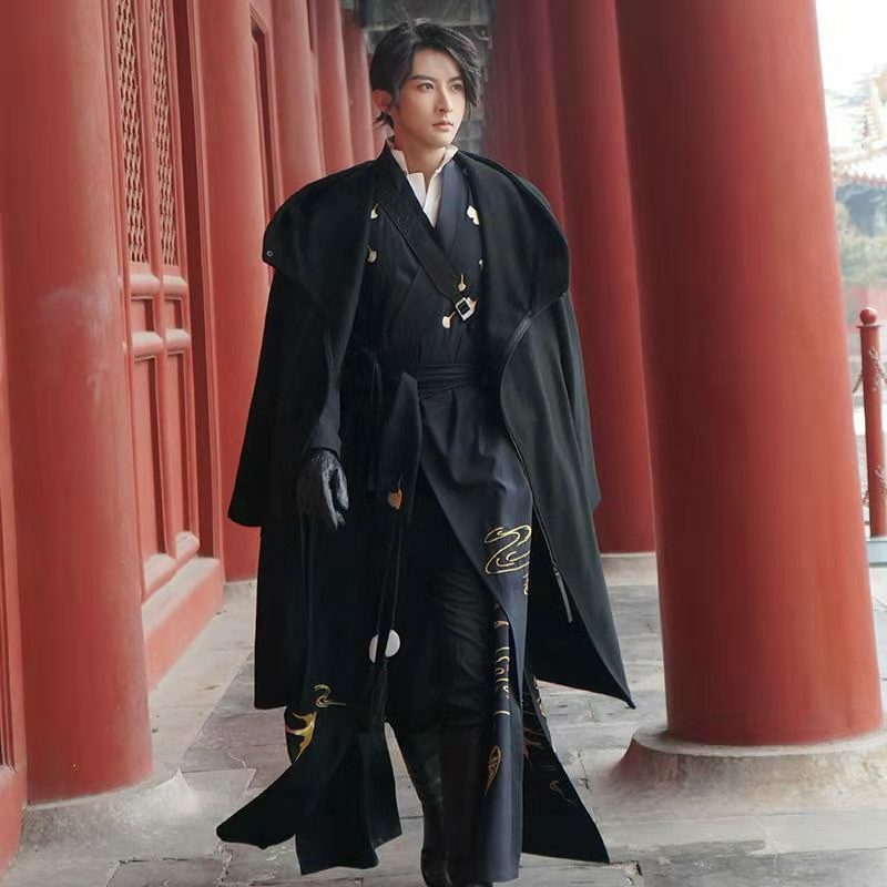 Traje Tang Hanfu de estilo chino para hombres y mujeres, batas, disfraz de Cosplay de samurái japonés, conjunto de ropa Oriental Retro, Tops, abrigo, Pantalones