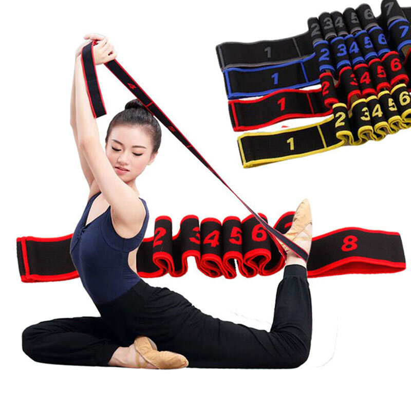Produtos da aptidão da ioga da correia de estiramento assistida da ioga da correia do multi-segmento da elasticidade alta adulta quente das faixas da resistência do estiramento da ioga