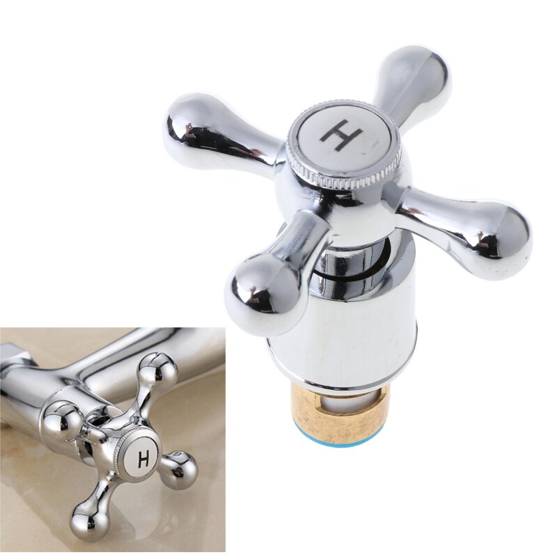 1Set Koperen Cross Handvat Bad Wastafel Kraan Handvat Voor Keuken Badkamer Sink Water Kraan Mixer Accessoires Kit