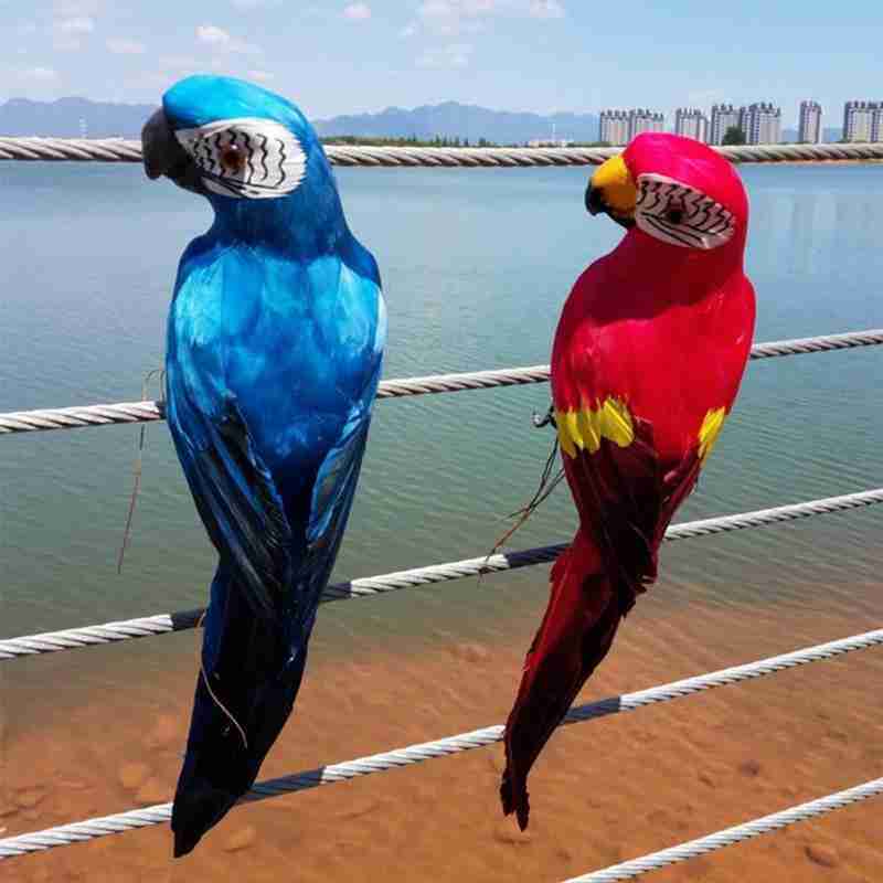 25cm 35cm Simulation Papagei Kreative Feder Rasen Figurine Ornament Tier Vogel Outdoor Garten Party Prop Dekoration Miniatur