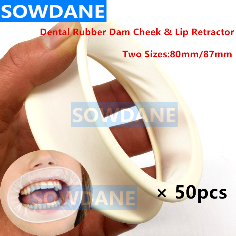 Abridor bucal de goma desechable, expansores de mejillas orales, Retractor, presa de goma, higiene bucal, 50 unidades