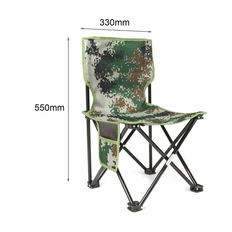 Ultralight Aluminum Alloy Foldable Four Corners Chair Camouflage Outdoor Stool Chair Seat for Camping Hiking Fishing Picnic