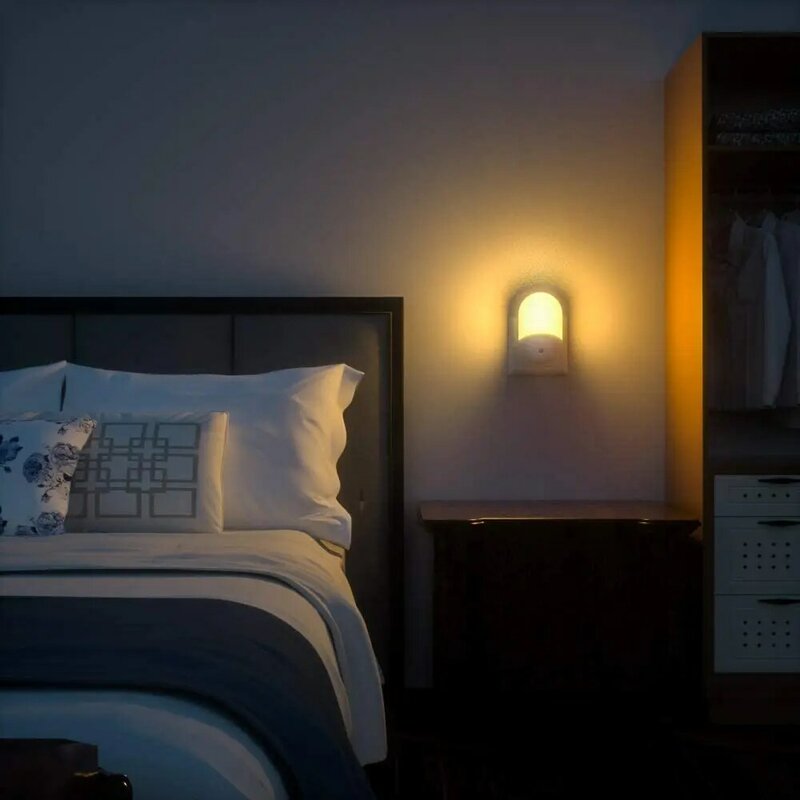 Cảm Biến Ánh Sáng Điều Khiển Mini LED Đèn Ngủ Đêm Tối Trẻ Em Phòng Ngủ Đèn Ngủ Với EU/Mỹ/Anh cắm Bé Đèn Ngủ