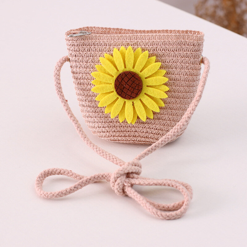 Rotin herbe tricot enfant mini paille porte-monnaie épaule bandoulière sac de plage enfants argent pochette carteira bolso bolsa pour les filles