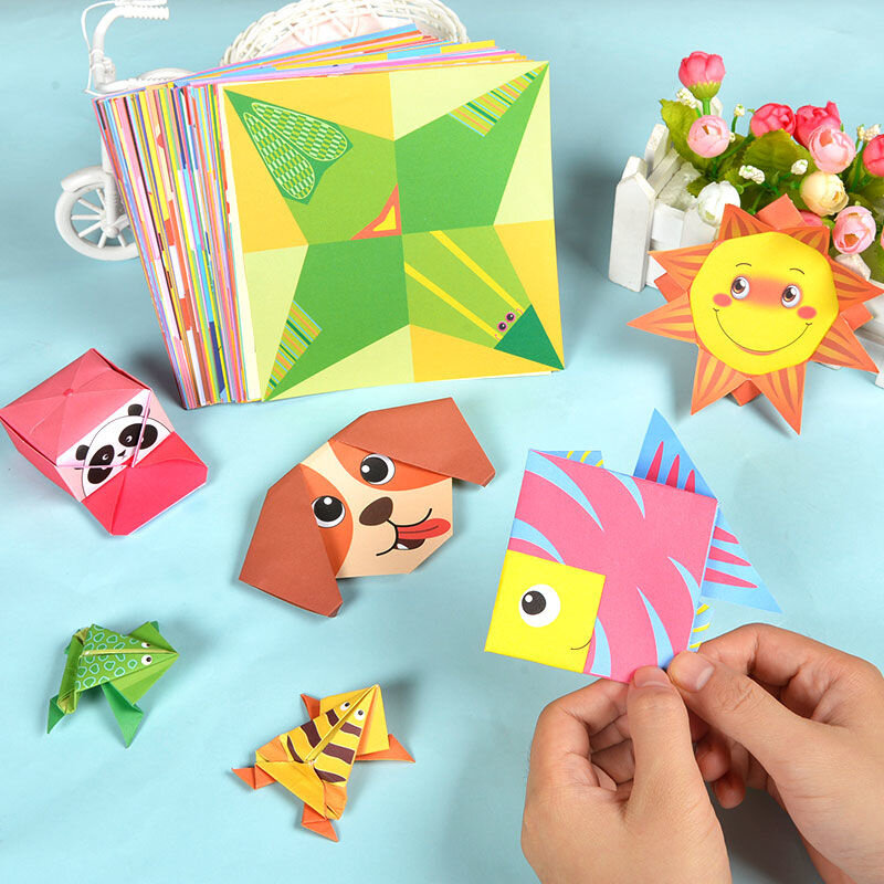 Animal de desenho animado Origami Livro De Corte De Papel para Crianças, Baby Craft Toys, Cut Puzzle, Early Learning, Presentes Educativos, 54Pcs, Conjunto