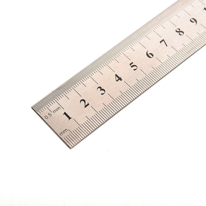 Regla de Metal de 20cm, regla métrica de acero inoxidable, herramientas de medición de doble cara de precisión, accesorios de suministros de oficina escolar
