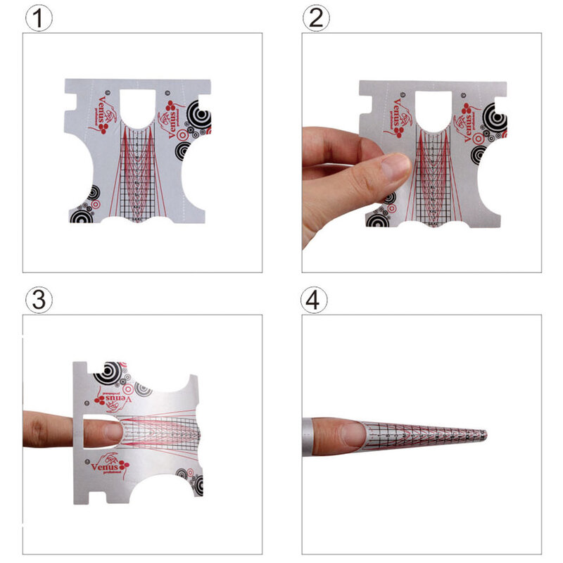 Modelador prateado de unhas, ferramenta para manicure, extensão de unha e estêncil