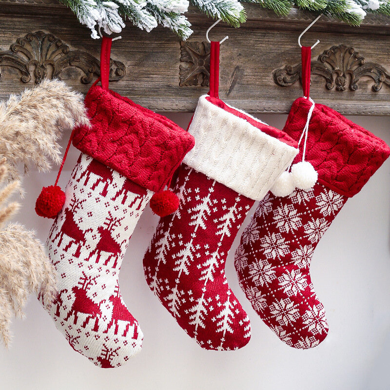 1 sztuk nowy rok 2022 boże narodzenie Stocking Xmas DIY Noel Natal ozdoby świąteczne na ozdoby do domu dekoracja świąteczna Garland