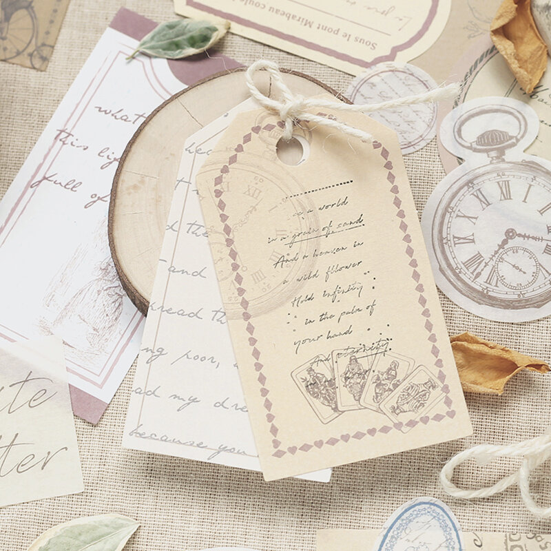 Journamm Vintage Vintage 30Pcs ดอกไม้แสตมป์สไตล์ Deco สำหรับเครื่องเขียน Scrapbooking การ์ด DIY สติกเกอร์ Retro กระดาษคราฟท์วัสดุกระดาษ