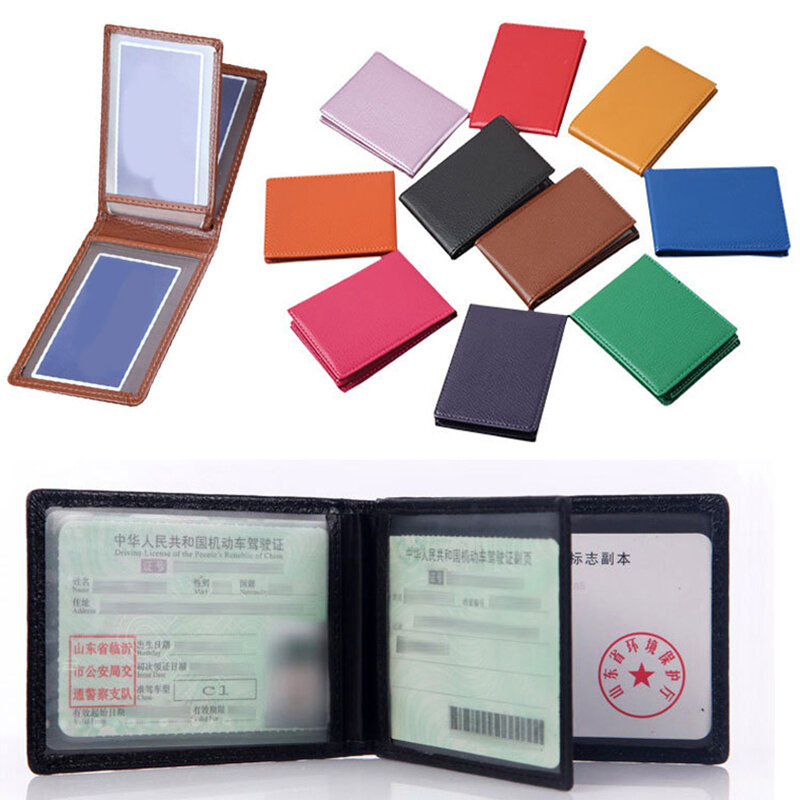 Soporte de licencia de conducir de 11 colores, cuero Pu en la cubierta para documentos de conducción de automóviles, billetera de carpeta de Certificado de identificación comercial