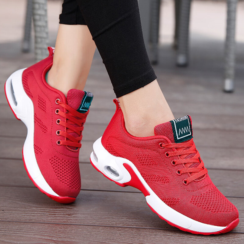 Mode Vrouwen Sneakers Loopschoenen Outdoor Sportschoenen Ademend Lichtgewicht Comfort Running Gym Schoenen Luchtkussen Lace Up