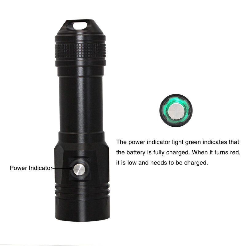 Underwater Photography Video Light Diving Flashlight 5 LED 3x XM-L2 White+ 2x XPE Red Waterproof torch Lamp+ 26650 +Charger