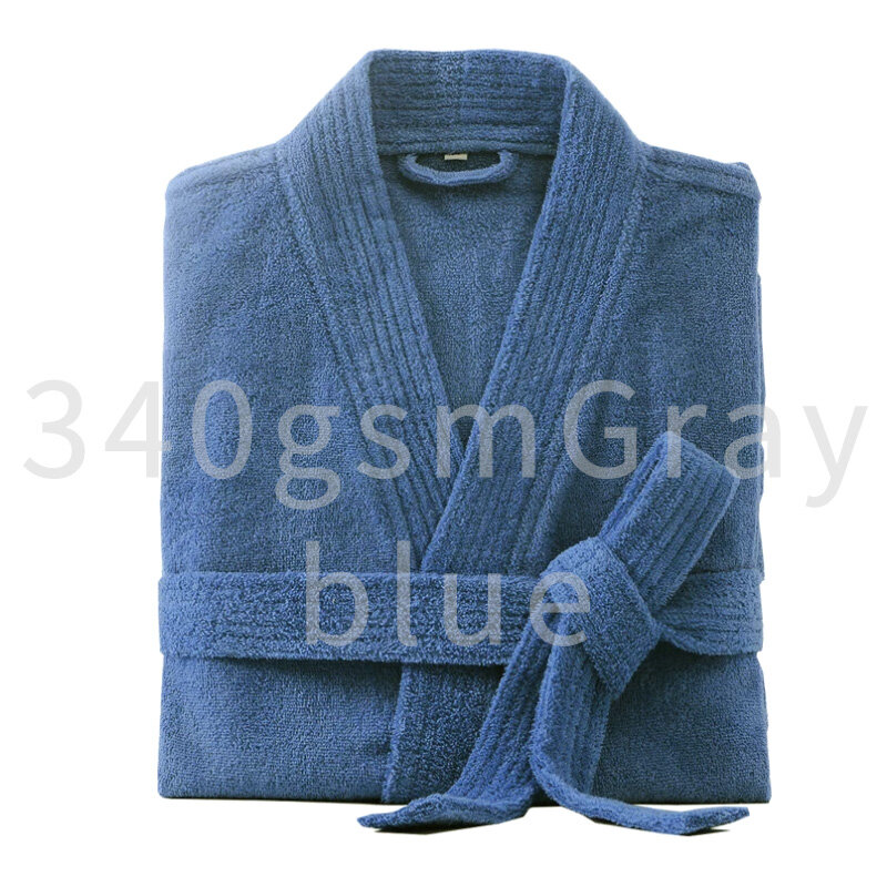 Albornoz de algodón 100% para hombre y mujer, bata larga y gruesa de rizo absorbente, Kimono, toalla, ropa de dormir