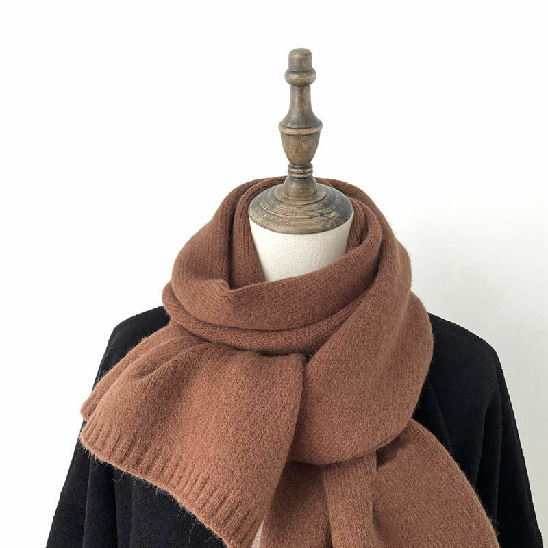 Bufandas de Cachemira sólida para mujer, chales gruesos, cálidos y suaves, de lana tejida, color rosa y negro, 2021